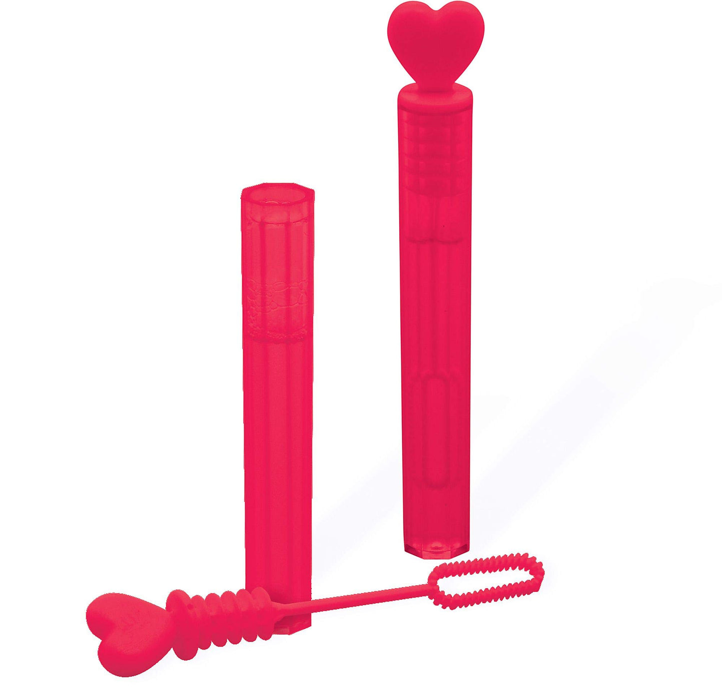 Amscan Valentine Mini Bubble Wands - 10 Count - 0.11 oz - Cute Red Designs - Perfect for Gifts and Party Favors