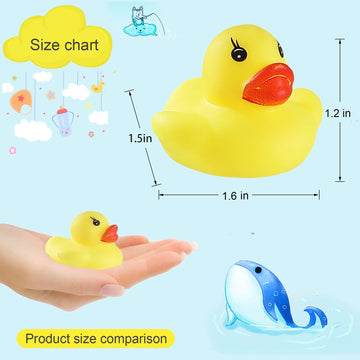 60 Pcs Rubber Ducks Bath Toys Mini Ducks Float And Fun Squeak For Baby Kids Bath Toy Shower Decorations Birthday Party Carnival