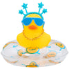 wonuu Car Duck Rubber Duck Car Ornaments Duck Car Dashboard Decorations with Cute Headband Swim Ring Necklace Sunglasses B-Blue Star Headband-Transparent