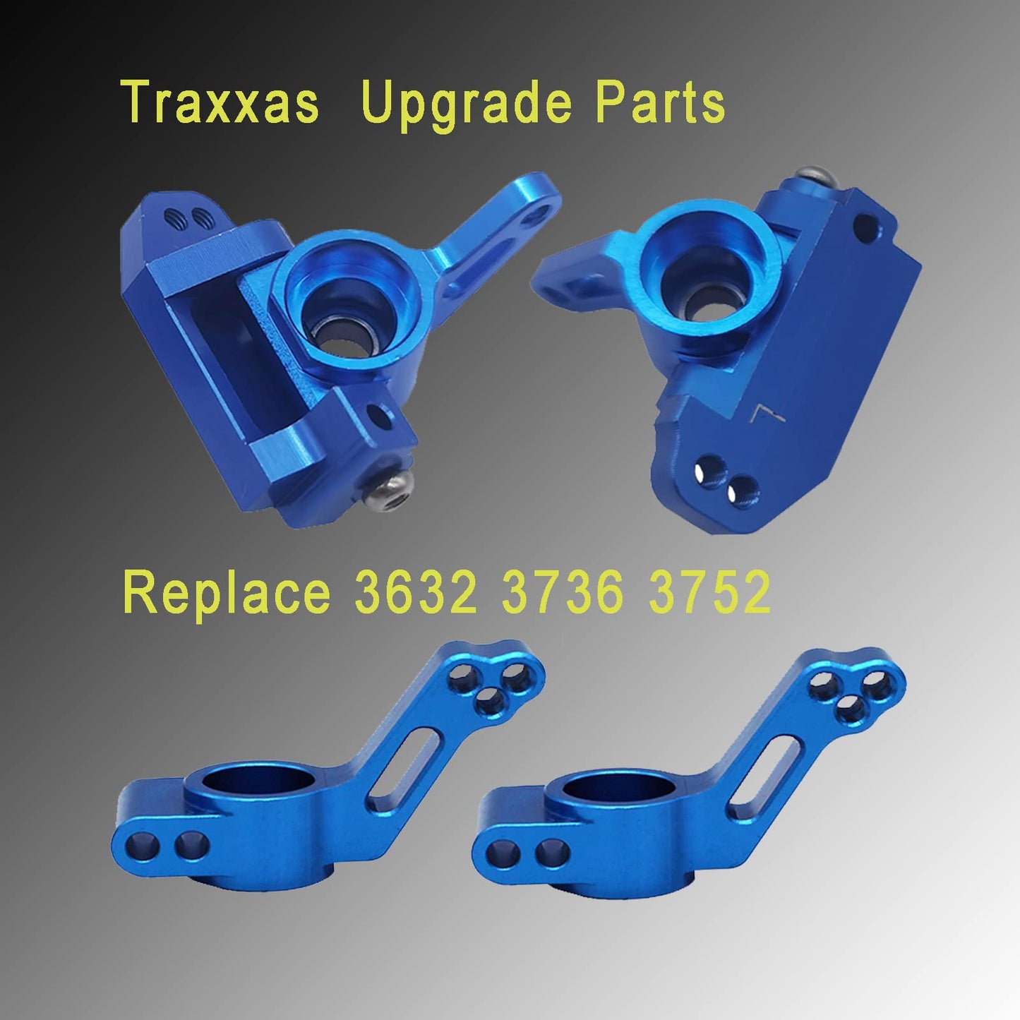 BingHFobbyHuo RC Alloy Caster Block&Steering Blocks&Rear Stub Axle Carriers for Traxxas 1/10 2WD Slash, Stampede, Rustler, Nitro