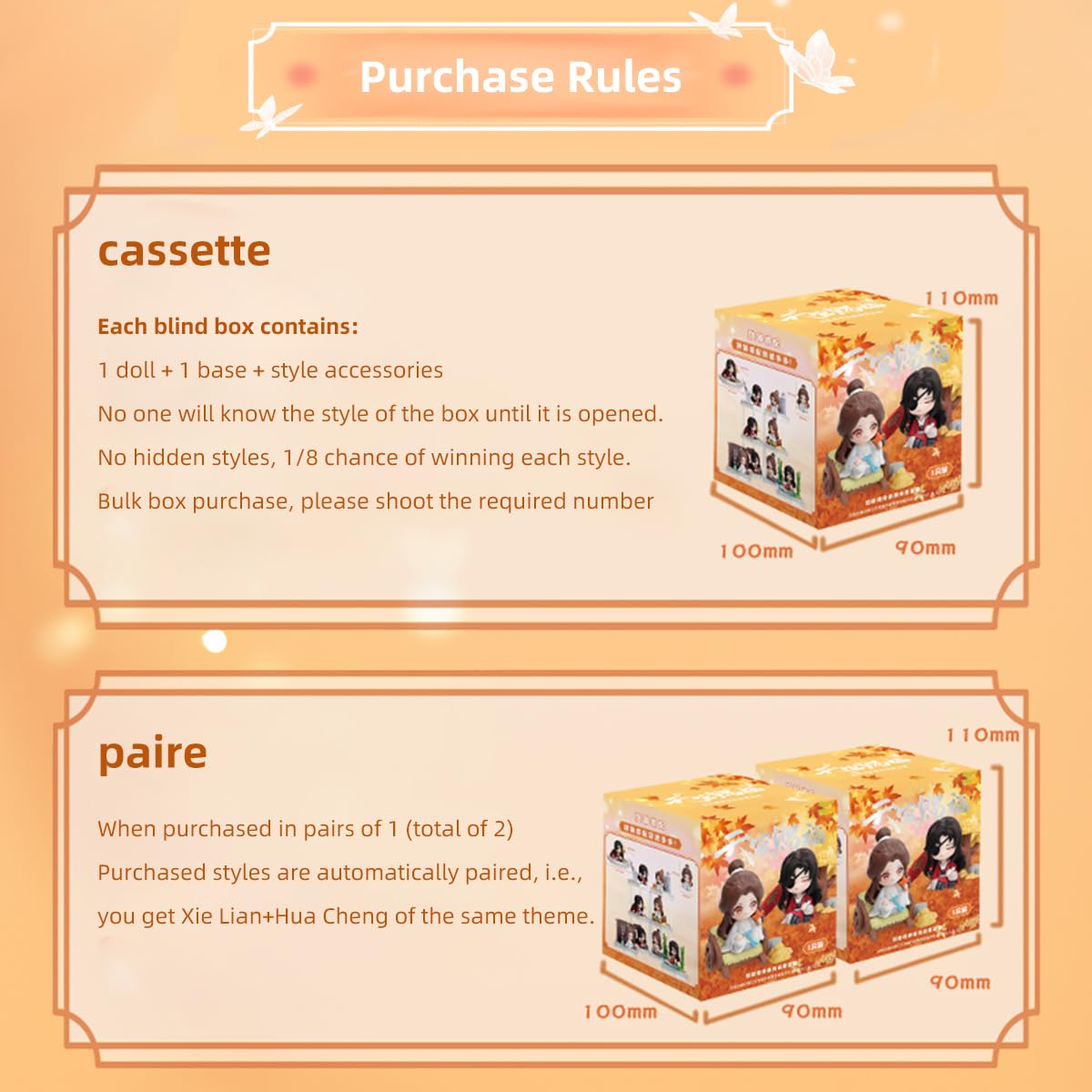 Rzahuahu Heaven Official Blessing Blind Box Hua Cheng Xie Lian Chibi Figure Anime Gift (Single (Randomized))
