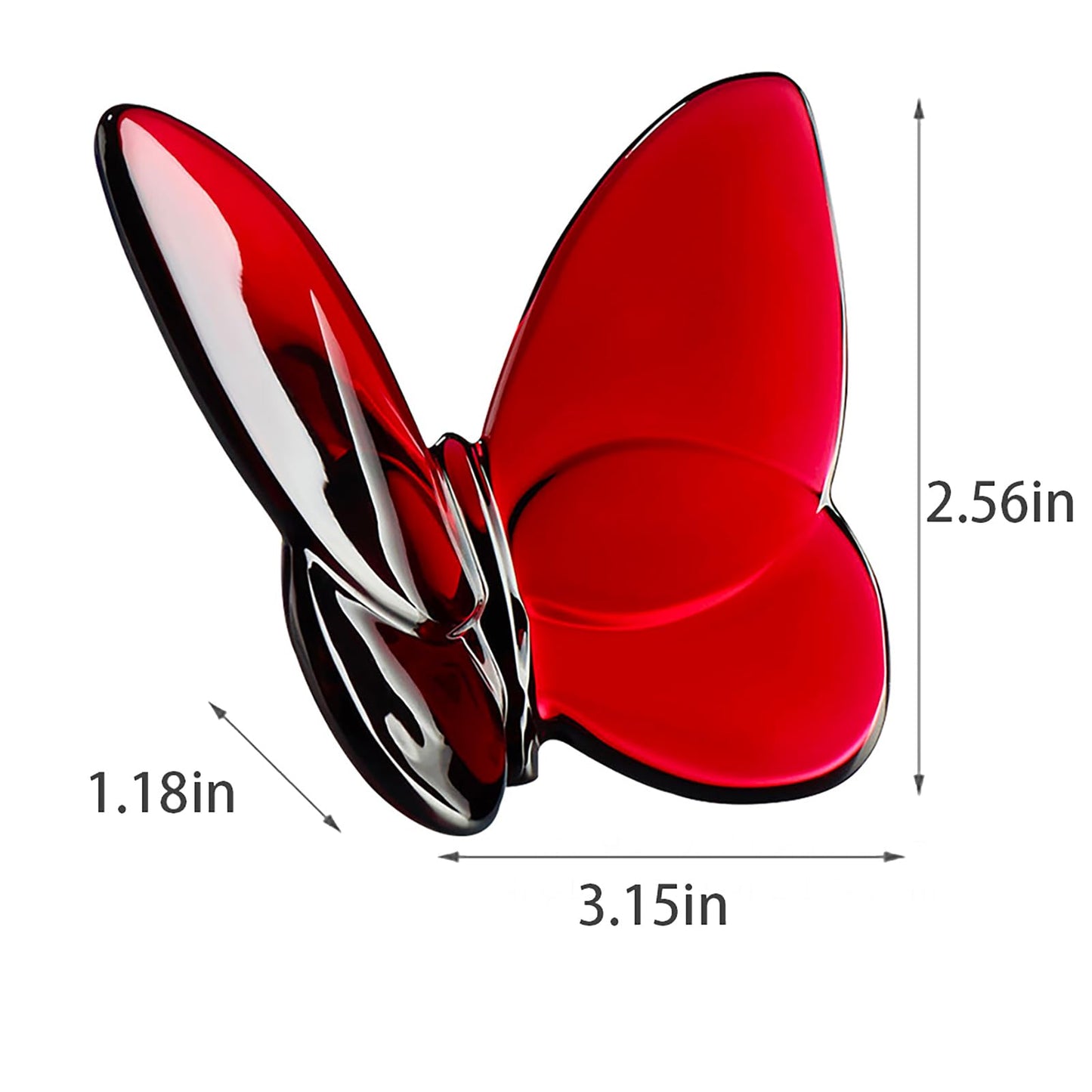 Rotroyce Butterfly Crystal Figurines, Crystal Butterfly Ornament, Glass Butterfly Ornament For Wedding Christmas Party Decor, Crystal Animal Collectible For Butterfly Enthusiasts And Collectors (Red)