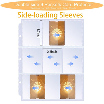 Sihdnok Trading Card Binder 9-Pocket Baseball Design Card Album with 50 Removable Sleeves Holds 900 Cards Sports & Game Collectible Card Holde