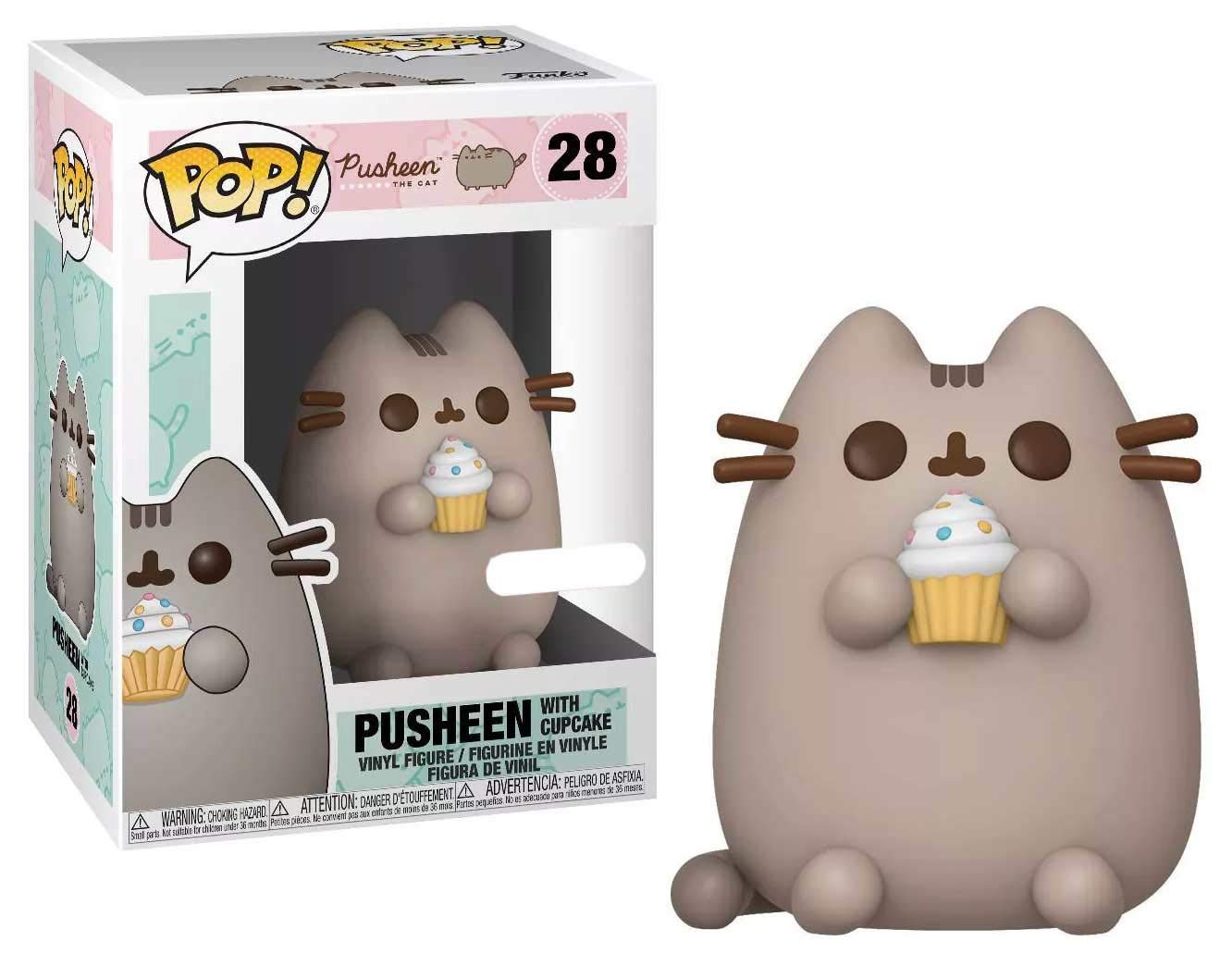 Funko POP! Pusheen The Cat #28 Vinyl Figure - Pusheen with Cupcake, White Exclusive