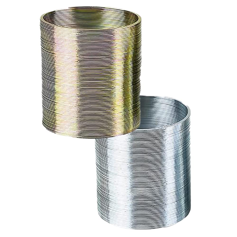 The Dreidel Company Metal Coil Spring, Silver & Gold Metal Magic Springy Toy For Kids, Party Favor, Birthday Parties, Carnival P