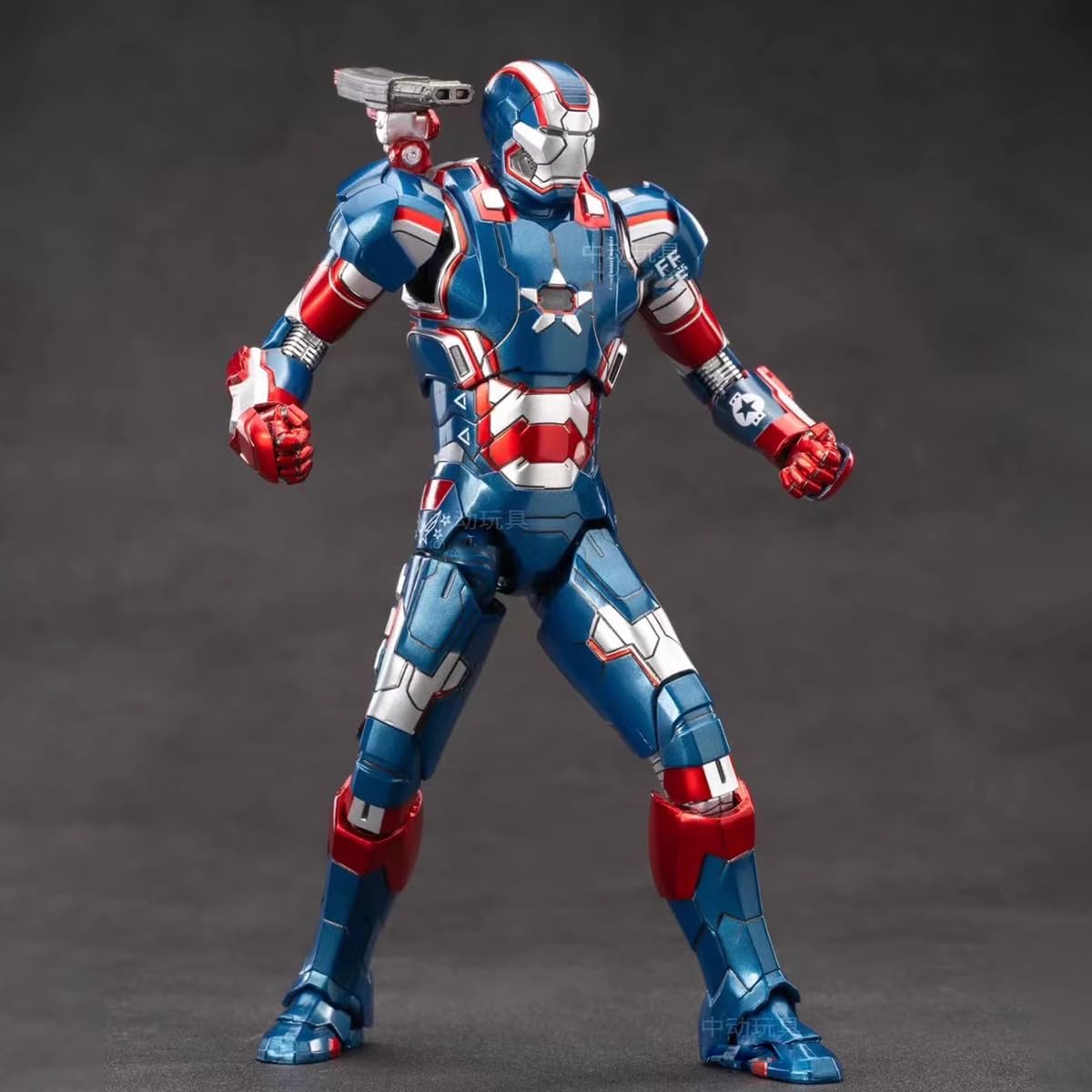Hiplay Zd Toys Collectible Figure Full Set: Anniversary Series Non-Luminous Version: War Machine Patriot 1.0 (1906-52), 1:10 Sca