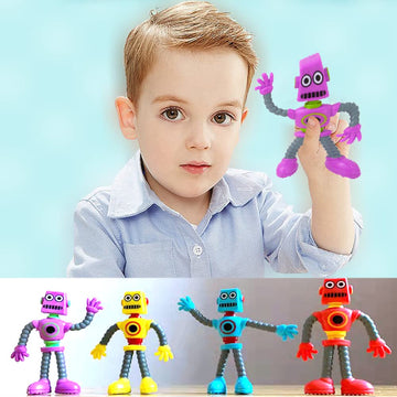 Maikall Rish Flexible Bendable Figures Robot Set Of 4 Twisted Deformed Doll Decompression Toy For Boys Girls Cool Stuff Cute Thi