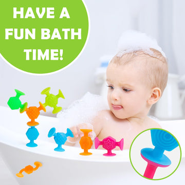Toddler Textured Suction Cup Toys, 40 Pcs Kids Bath Toys Ages 4-8, Sensory Sucker Toy For Baby Age 3, Travel Window Shower Bathtub Toy, Montessori Stress Release Ideal Gifts For Boys Girls