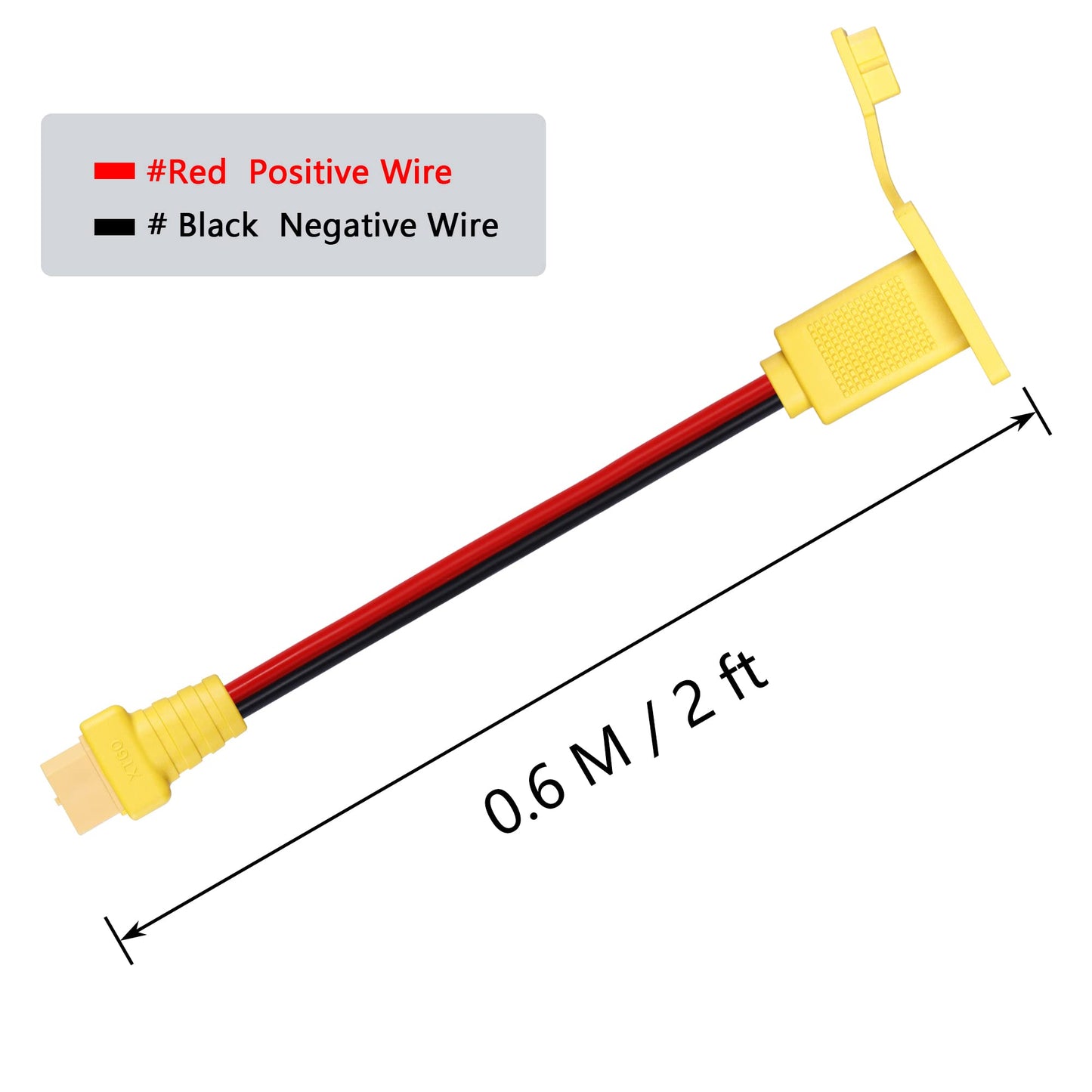 CERRXIAN 2ft 12AWG XT60 Male to Female Mount Panel Cable XT60 Male Plug with Mout Panel to Female Wire for RC Lipo Battery FPV D
