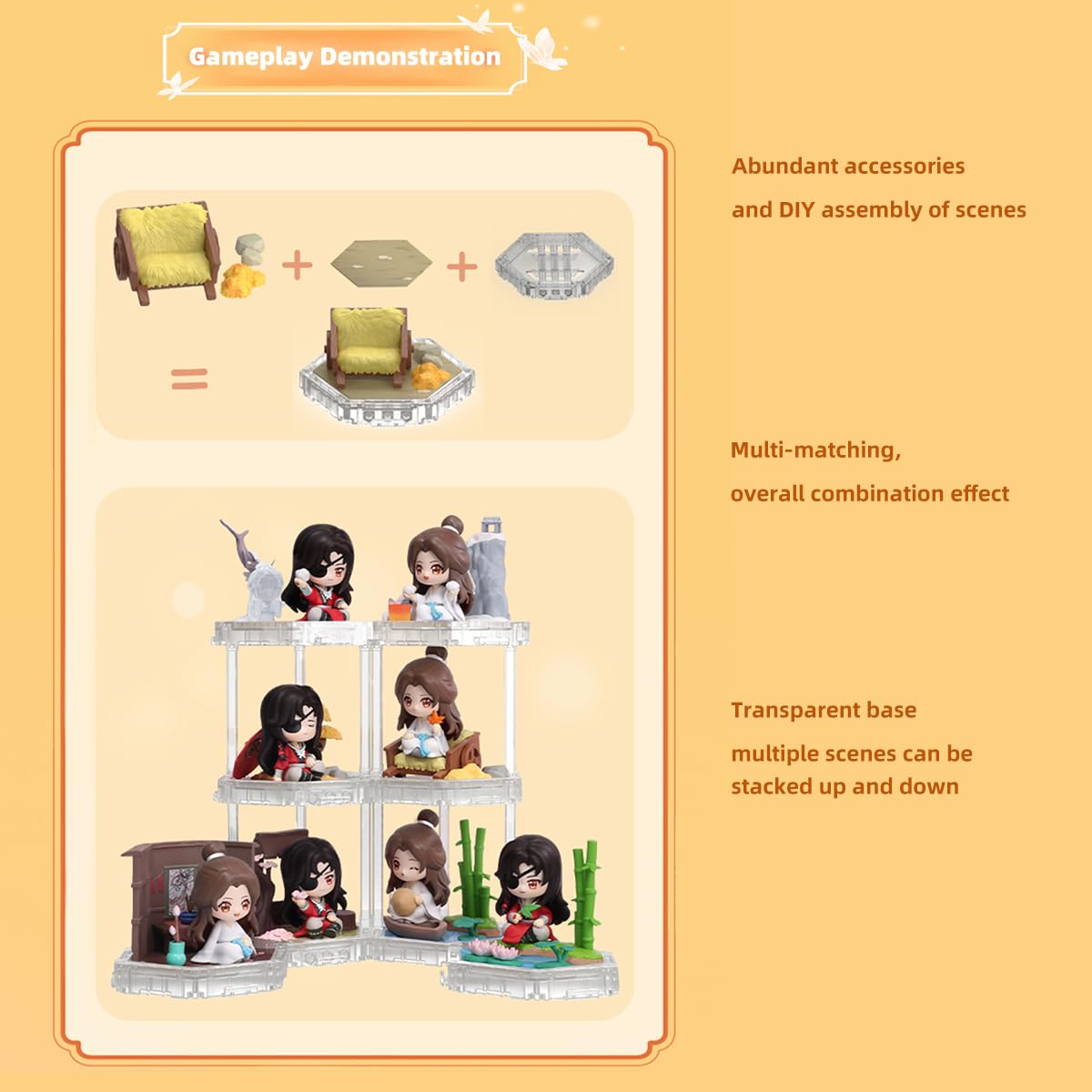 Rzahuahu Heaven Official Blessing Blind Box Hua Cheng Xie Lian Chibi Figure Anime Gift (Single (Randomized))