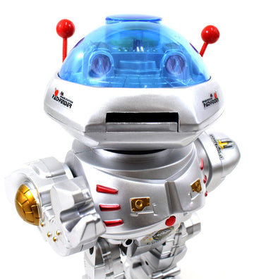 PowerTRC RC Dancing Robot - 11" Silver Plastic Model SS-AZT-RBSX with Missile Disc Launcher