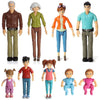 Sweet Li'L Family Dollhouse People Set Of 9 Action Figure Set - Grandpa, Grandma, Mom, Dad, Sister, Brother, Toddler, Twin Boy & Girl