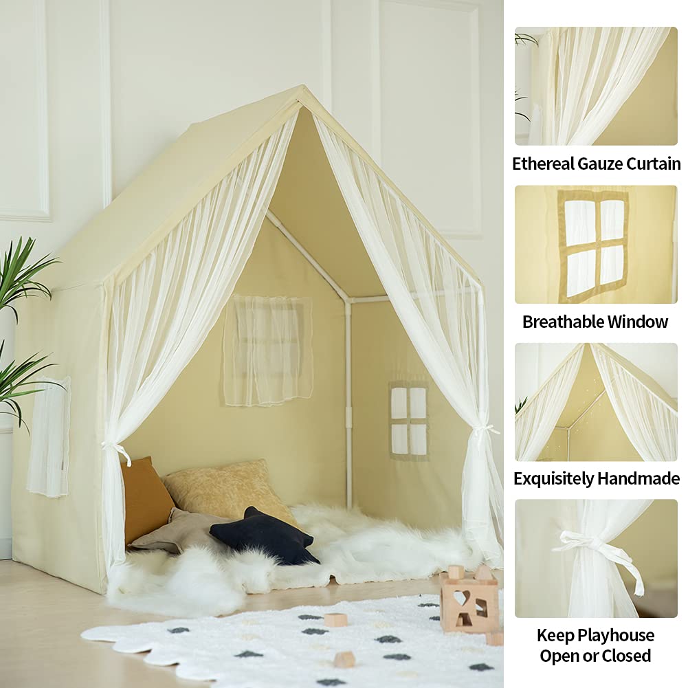 Kids Tent Indoor & Outdoor Toddler Tent Kids Play Tent Large Kids Playhouse Tent Toys With Pennant Banners Razee