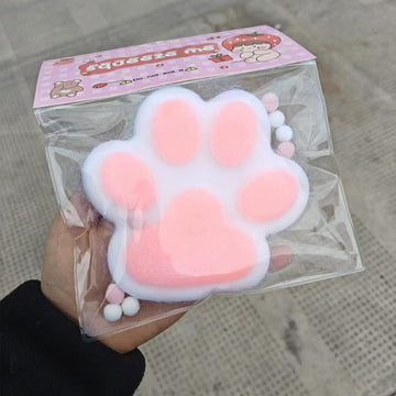 Big Taba Squishy Fidget Toys 6 Inch Taba Squishy Cat Paw Toys Cute Soft Stress Relief Quite Sensory Toys Gifts for Children mature-themed Christmas Party Favor Gift (Black)