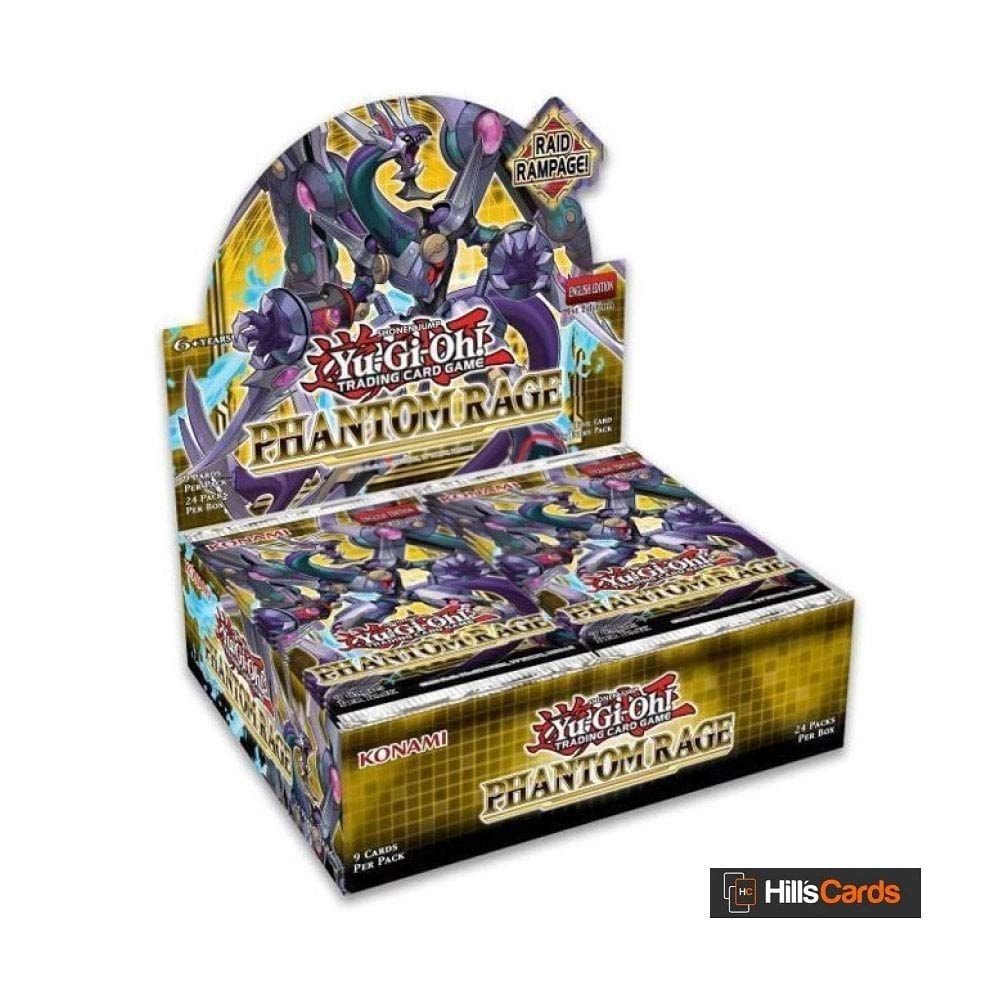 Yugioh Phantom Rage English Tcg 1St Edition Booster Box - 24 Packs Of 9 Cards Each