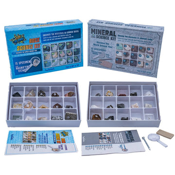 Toysmith Stem Rock & Mineral Science Kit For Kids - 30 Geology Specimens With Magnifying Viewer, Identification Guide & Testing