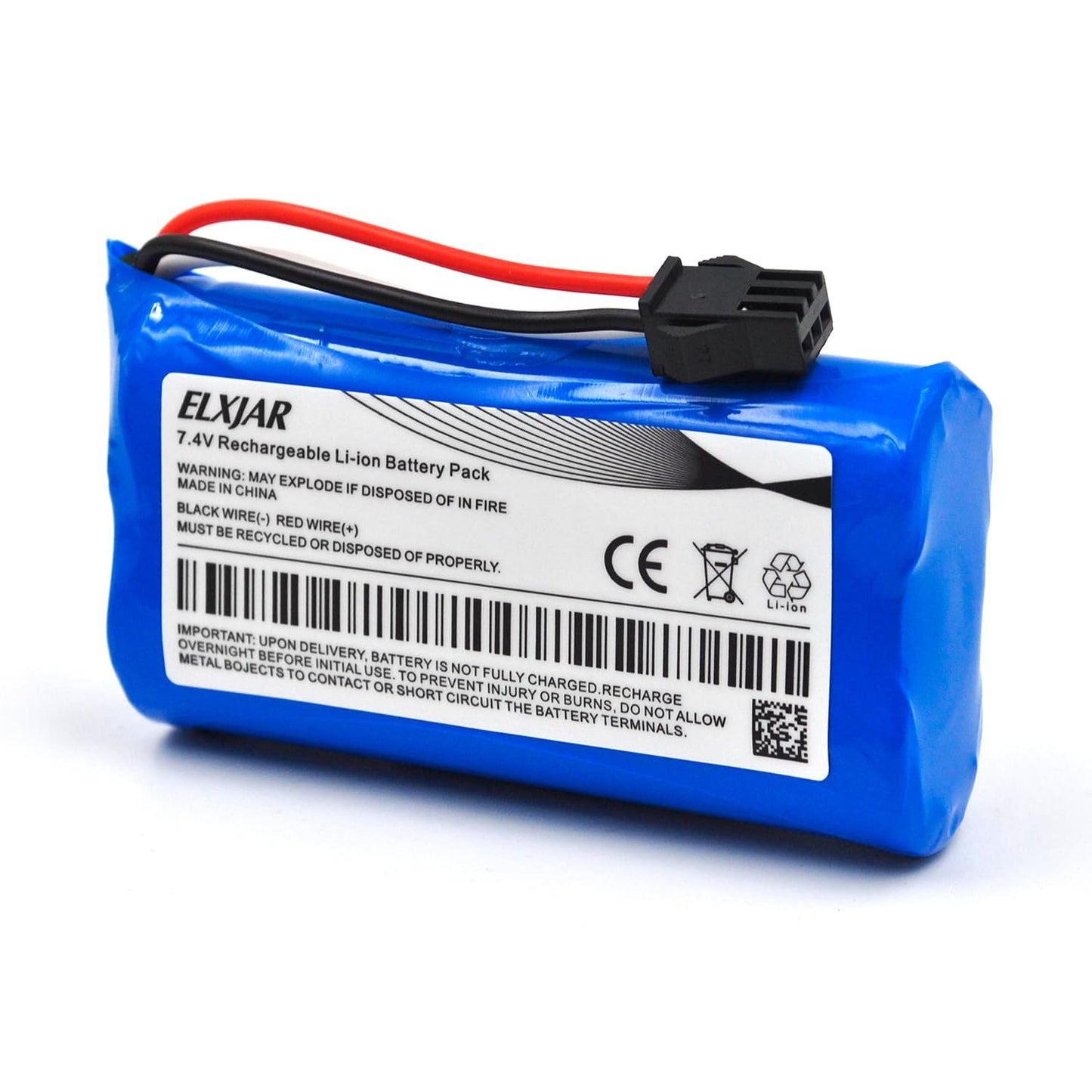 Coonyard (4-Pack) 7.4V 1500mAh 2S Rechargeable Li-ion Battery with SM-3P Plug and USB Charger Cable for RC Tank RC Toy, G03060R