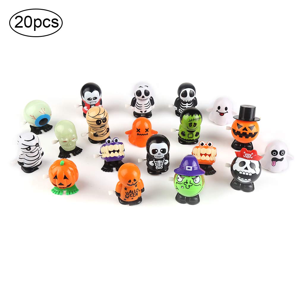 Ccinee 20 Packs Halloween Wind Up Toys Assorted Clockwork Toys For Goody Bag Filler