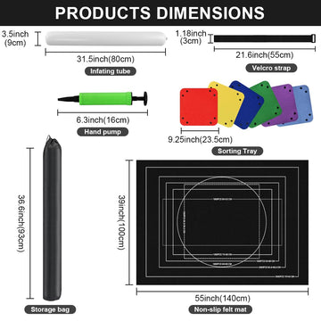 Ainiv Jigsaw Puzzle Mat Roll Up 3000 Pieces 55 x 39 Portable Felt Puzzles Board with 6 Sorting Trays & Travel Storage Bag Jigsaw Saver Pad Keeper for mature-themeds Teens Black