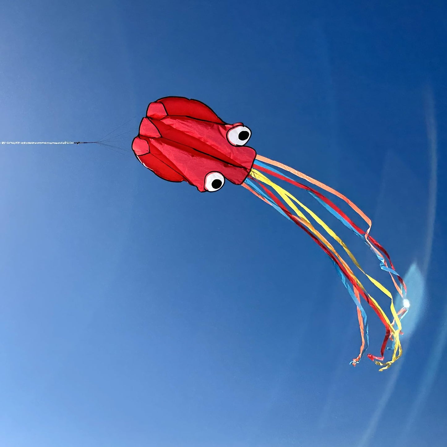 Simxkai 2 Pack Octopus Kites for Kids & Adults, Large Soft 3D Beach Easy to Fly for Boys & Girls (Red & Blue)
