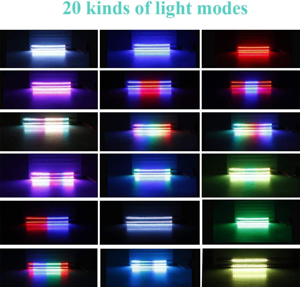 OGRC RC LED Light bar Roof LED Lamp Kit 20 Light Modes Control 155mm for Traxxas 1/10 TRX-4 TRX-6 D90 HSP Redcat RC 4WD Tamiya A