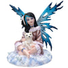Pacific Giftware Fairyland Blue Winged Fairy With Baby Wolf Statue Figurine