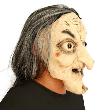 Halloween Novelty Scary Latex Witch Mask Novelty Dressing Up For Halloween Party Realistic Old Man Face