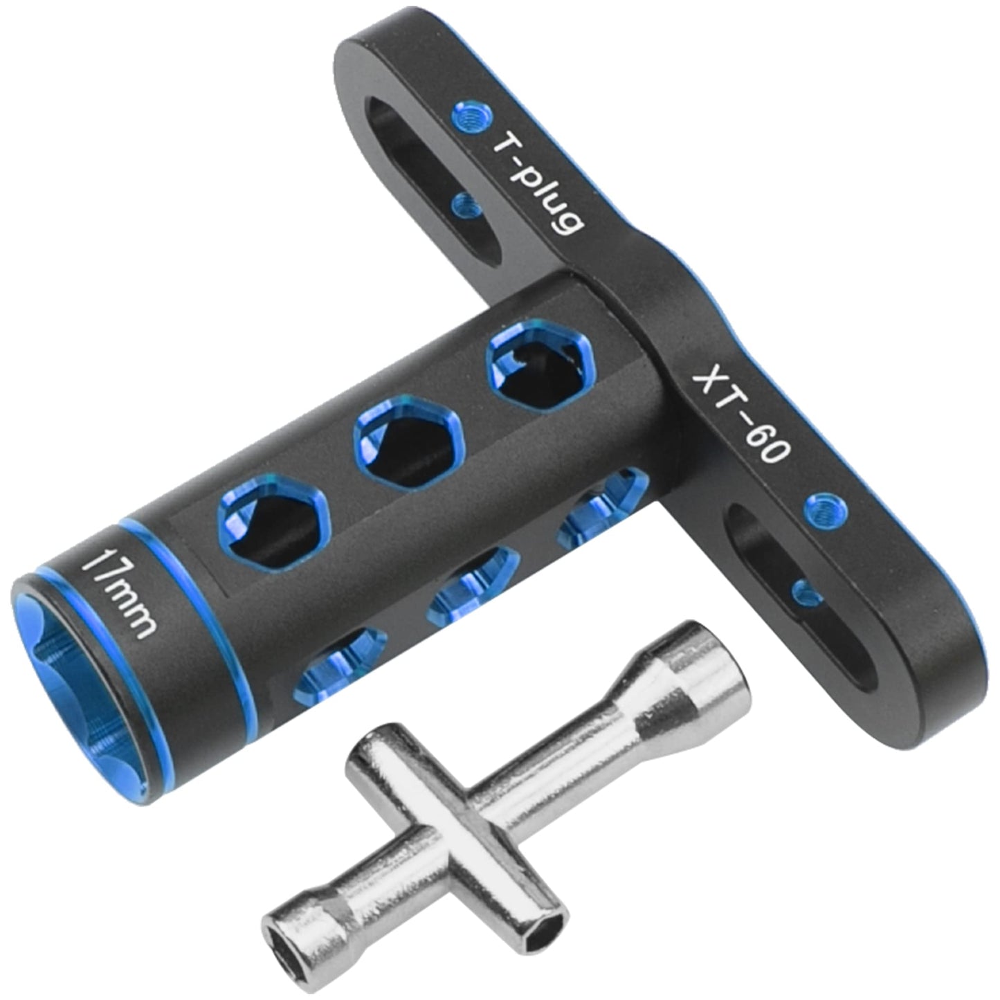 Vgoohobby RC Car Tool 17mm Hex Adapter Wheel Wrench w/ 4mm 5mm 5.5mm 7mm Hex Socket Wrench Compatible with Traxxas Axial Arrma H