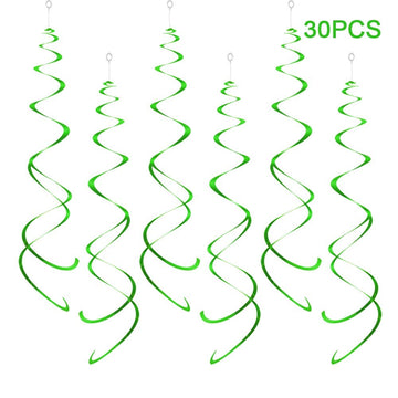 AimtoHome Party Swirl Decorations, Hanging Swirl for Ceiling Decorations, Green, Pack of 30