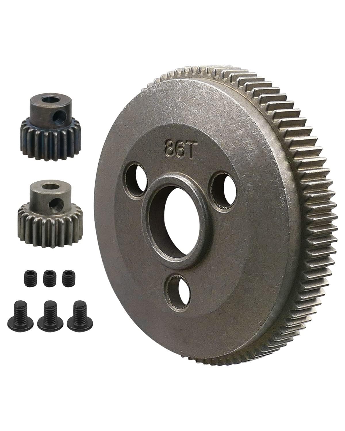 86T 48P Spur Gear Set Metal Steel with 19T 21T Pinions Gear Sets Upgrade Parts Replace Traxxas 4686 Fit for 1/10 Traxxas Slash 2