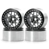 RCLIONS 2.2inch Beadlock Wheels Rims 35mm for 1/10th Scale RC Rock Crawler Model Car -Pack of 4 (Titanium Color)
