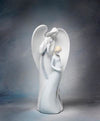 9 1/2 Inch White Angel Watching Over Pregnant Mother Figurine