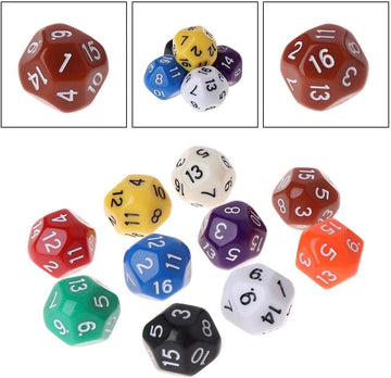 10 Pcs Polyhedral Dice for Dungeons and Dragons 16 Sided Dice Set Polyhedral Dice with Other Table Games with Random Multi Color