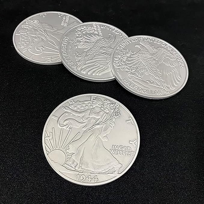 blue-ther Jumbo Walking Liberty Half Dollar (7.3cm) Magic Tricks Coin Appearing Magic for Magicians Close up Street Illusions Pr