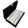 Marion & Co. Domino Double 6 Set - Professional Size White Urea Tiles in Black Velvet Box, Model MC-917