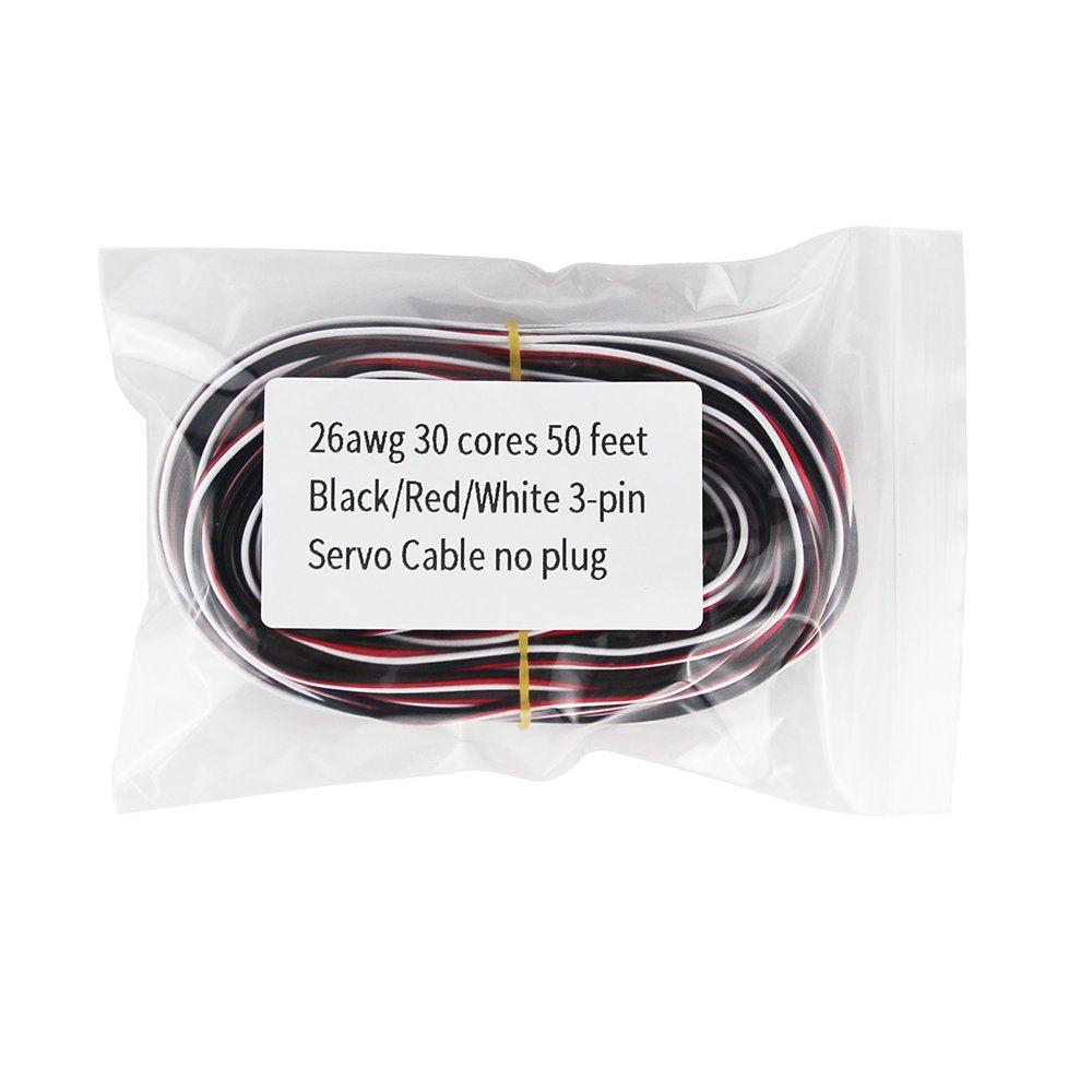 OliYin 50 feet 22AWG Servo Cable 3p Line for Futaba JR RC Servo Hobby Model Aircraft Model Wiring 60 corex0.08mm