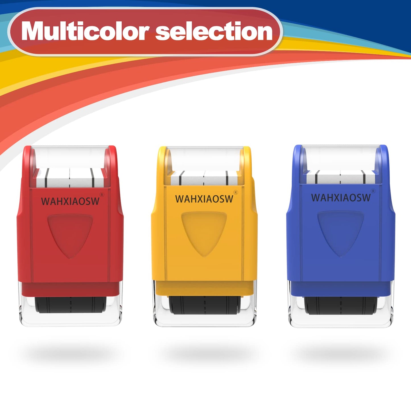 Handwriting Lines Stamp Roller Self-Inking Line Rolling Stamps Handwriting Practice Tool For Teachers Kids Kindergarten (Red+Yellow)