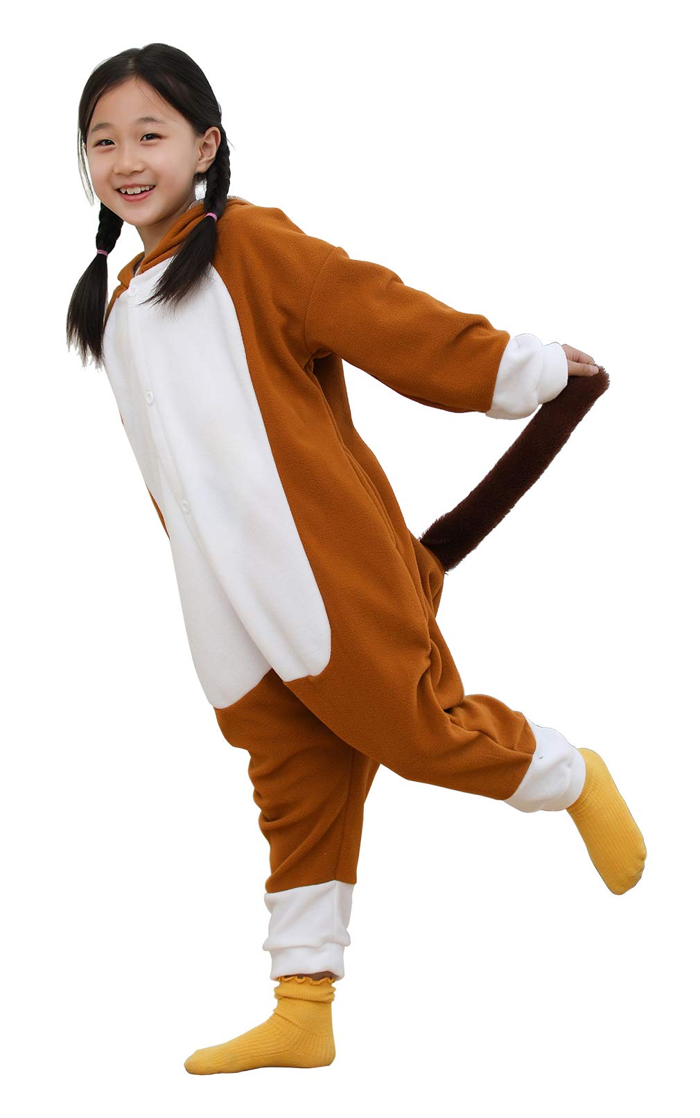 Kianmacar Kids Animal Onesie Kangaroo Pajamas Halloween Costume Cosplay Sleepwear (Brown Horse, 115)(Age:Over 8 Years Old)
