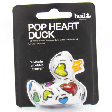 Pop Heart (Mini) Rubber Duck By Bud Ducks | Elegant Gift Ready Packaging - 'Living In A Bubble Of Love!' | Child Safe | Collectable