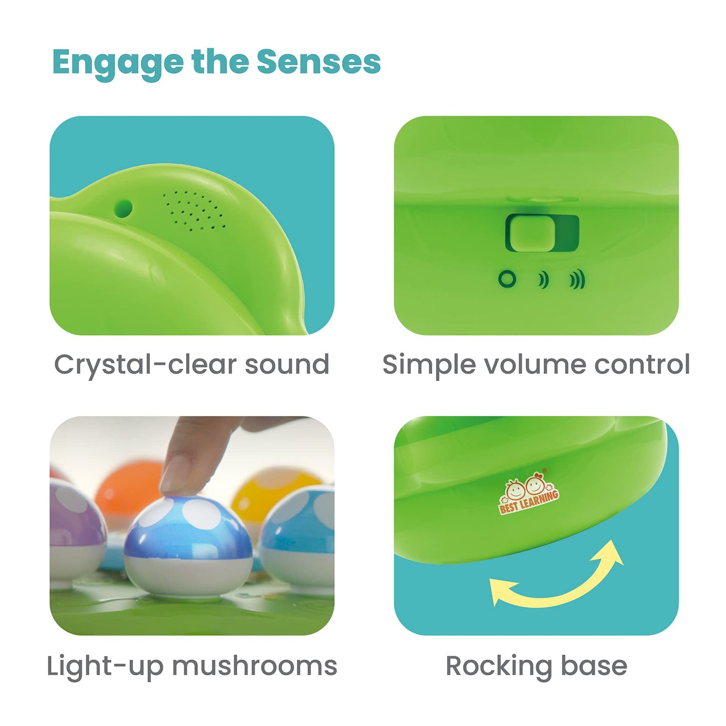 Best Learning Mushroom Garden - Interactive Educational Light-Up Toddler Toys For 1 To 3 Years Old Toddlers - Colors, Numbers, Games & Music For Kids - Ideal Baby Toy Birthday Gift