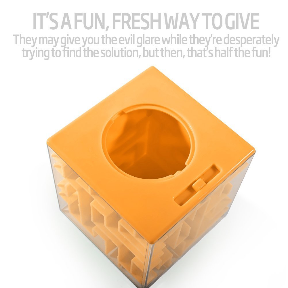 Trekbest Money Maze Puzzle Box - A Fun Unique Way To Give Gifts For Kids And Adults (Yellow)
