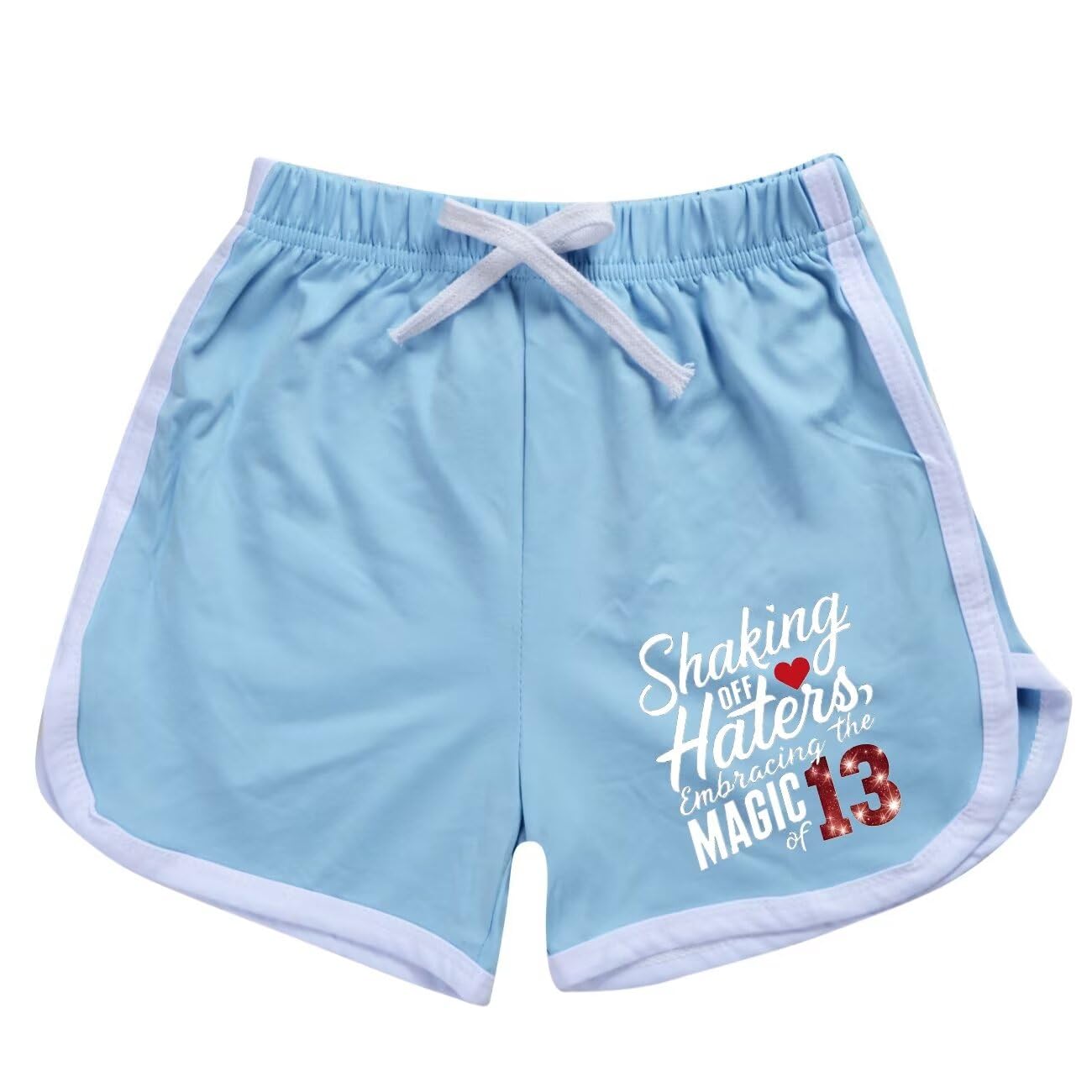 Hecendolame Short Sleeve cute Costume Princess suit Kids Children Girls T-shirt and Shorts Outfit Sets Light blue to 7-8years