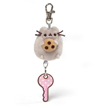 Gund Pusheen With Cookie Plush Retractable Keychain, 2.5''