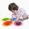 Art3d 4PCS Round Sensory Floor Tiles - Colorful Liquid Activity Mats, 11.8" x 11.8", Blue-Green-Purple-Orange, Model A11249