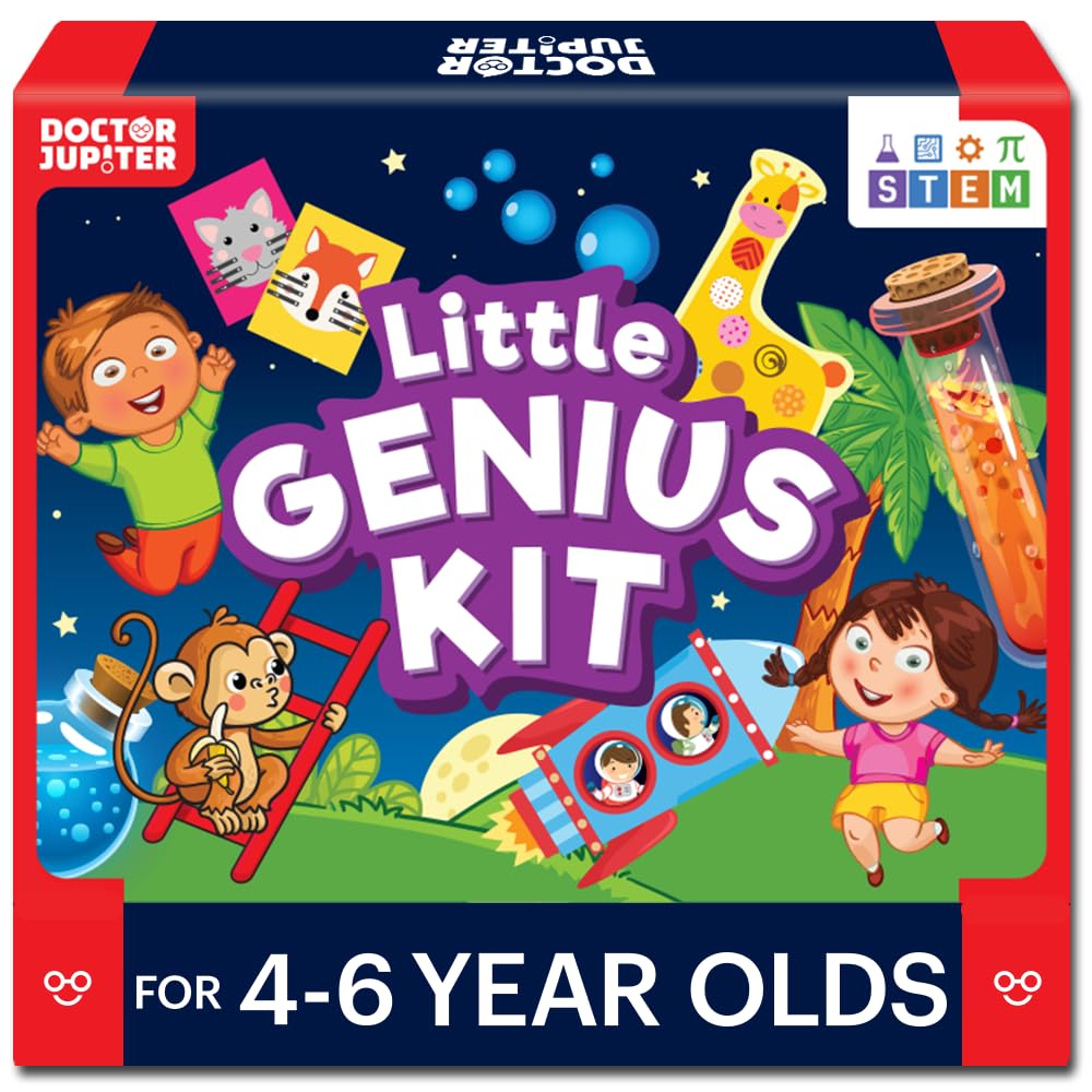Doctor Jupiter Little Genius Kit - Educational STEM Toys for Boys & Girls Ages 4-6, Learning Activities & Science Experiments