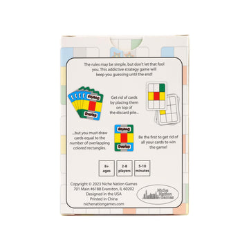 Niche Nation Games Overlap A Deceptively Simple Strategy Game - Mensa Award Winning Card Game - 2 Player Game Or Up To 8 Players