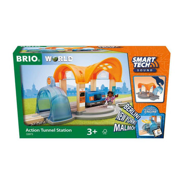 Brio 33973 Smart Tech Sound Action Tunnel Station | Wooden Toy Train Set For Kids Age 3 And Up