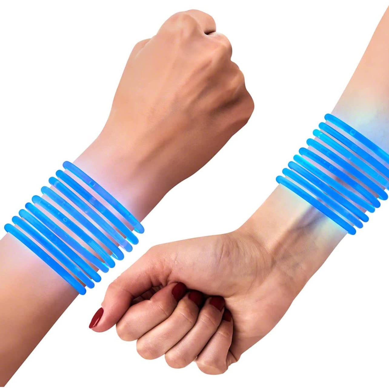 Blinkee Tube Of 100 - Glow-N-Go: Luminary Lagoon Model, Non-Toxic Blue Glow Bracelets, Perfect For Cave Explorations & Outdoor A