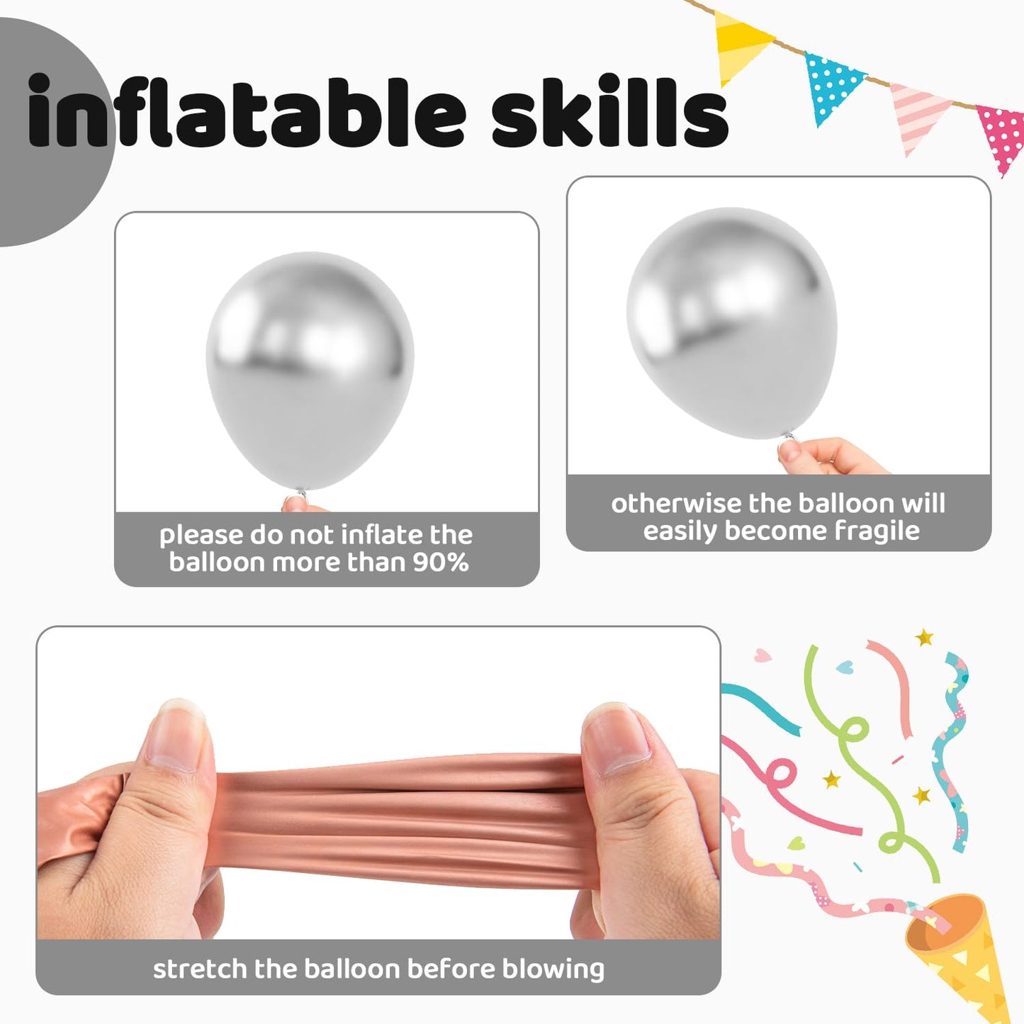 Labeol Silver Balloons Different Sizes 139Pcs 18/12/10/5 Inch Silver Balloon Garland Arch Kit Quality Silver Latex Balloons Decorations For Party Birthday Graduation Wedding