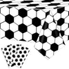 Kesfey 3 Packs Soccer Party Tablecloths 54 X 108 Inches Soccer Sports Ball Table Cover Disposable Waterproof Plastic Soccer Them